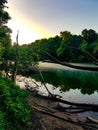 Red river trout fishing cold and fog Royalty Free Stock Photo