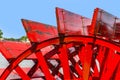 Red Riverboat Paddle Wheel in a River Royalty Free Stock Photo