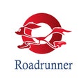 Red Roadrunner logo in circle Royalty Free Stock Photo