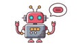 Red Robot AI Chatbot Communication Technology Vector, vector design Generative AI Royalty Free Stock Photo