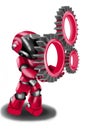 Red robot collecting working mechanism