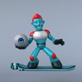 Red Robot - 3D Illustration Royalty Free Stock Photo