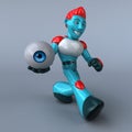 Red Robot - 3D Illustration Royalty Free Stock Photo