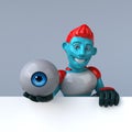 Red Robot - 3D Illustration Royalty Free Stock Photo