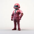 Toonami-inspired 3d Model Of A Man In A Red Suit