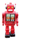 red robot on white background, copy space Royalty Free Stock Photo