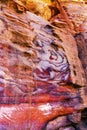 Red Rock Abstract Near Royal Tombs Petra Jordan Royalty Free Stock Photo