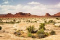 Red Rock Buttes and Slickrock in Desert