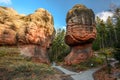 A red rock called Chalice Rock, near the town of Oybin Royalty Free Stock Photo