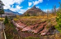 Red Rock Canyon in autumn foliage season morning. Royalty Free Stock Photo