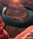 Red rock canyon desert. Horseshoe Bend, Page, Arizona. Horse Shoe Bend on Colorado River, Grand Canyon. Royalty Free Stock Photo