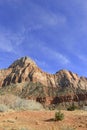 Red rock canyon and mountains, Zion National Park, Utah Royalty Free Stock Photo