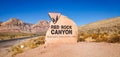 Red rock canyon national conservation area sign in Las Vegas, Nevada Royalty Free Stock Photo