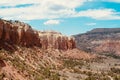 Canyon Red Rock with Red and Green Valley Floor