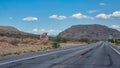 Red Rock Canyon - Road leading to entrance of Red Rock Canyon National Conservation Area in Mojave Desert near Las Vegas, Nevada Royalty Free Stock Photo