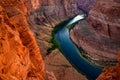 Red rock canyon road panoramic view. Arizona Horseshoe Bend in Grand Canyon. Royalty Free Stock Photo