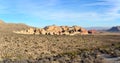 Red-rock escarpment of Red Rock Canyon rising in Nevada, USA. Royalty Free Stock Photo