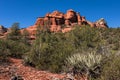 Red Rock Formations above the desert in Sedona Arizona. Royalty Free Stock Photo