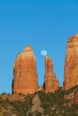 Red Rock Moonrise Royalty Free Stock Photo