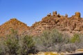 Red Rock Mountains by Abu Huab River Bed, Namibia Royalty Free Stock Photo