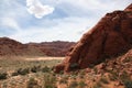 Red rock outcrops in Snow Canyon State Park Utah Royalty Free Stock Photo