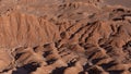 Red rock and salt formations of the Valle de la Muerte, Valley of Mars, in the Atacama Desert.