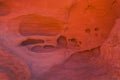 Red rock wall with formations in the Valley of Fire, USA