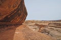 Red Rock Wall in Morning Shadow Royalty Free Stock Photo