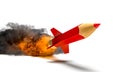 Red rocket pencil that takes flight
