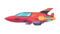 Red Rocket Ship Space Launch Vector Icon, vector design Generative AI Royalty Free Stock Photo