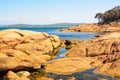 Red rocks and blue water - Coles Bay