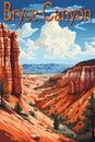 colorful graphic poster of Bryce Canyon National Park