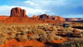 Monument Valley Sunset Panorama Royalty Free Stock Photo