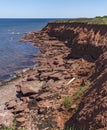 Red Rocks on Cavendish Beach & x28;Portrait& x29;, Prince Edward Island Royalty Free Stock Photo