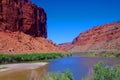 Red Rocks & Colorado River near Moab, Utah Royalty Free Stock Photo