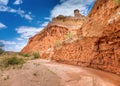 Red rocks and a creek in the Palo Duro Canyon Royalty Free Stock Photo