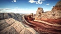 Red rocks in desert - panoramic view- sky scenics - nature 2018 Royalty Free Stock Photo