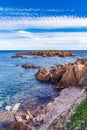 Red rocks of Esterel Massif-French Riviera,France Royalty Free Stock Photo