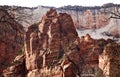 Red Rocks Great White Throne Zion Canyon Utah Royalty Free Stock Photo