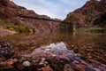 Red Rocks Just Below The Surface Of The Colorado River Below the Black Bridge Royalty Free Stock Photo