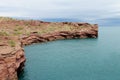 Red rocks in the lake near El Chocon, Neuquen Royalty Free Stock Photo