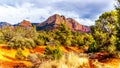 The red rocks of Munds Mountain Wilderness viewed from the Little Horser Trail Head at the town of Sedona, Arizona, USA Royalty Free Stock Photo