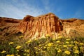 Red rocks on the Praia da Falesia - Falesia beach in Algarve, Portugal