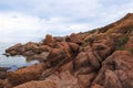 Red rocks on Sardinia near the village Isola Rossa