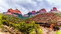 The red rocks of Schnebly Hill at the Oak Creek Canyon near the Midgely Bridge on Arizona SR89A Royalty Free Stock Photo
