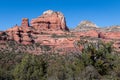 Red rocks of Sedona, Arizona with cactus foreground