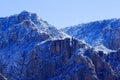 The Red Rocks of Sedona, Arizona covered in snow and ice. Royalty Free Stock Photo