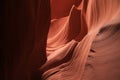 The red rocks stalagmites shapes in the wild Antelope Canyon