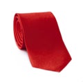 Red rolled tie isolated on white background Royalty Free Stock Photo