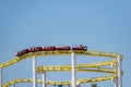 Red Roller coaster on yellow track Royalty Free Stock Photo